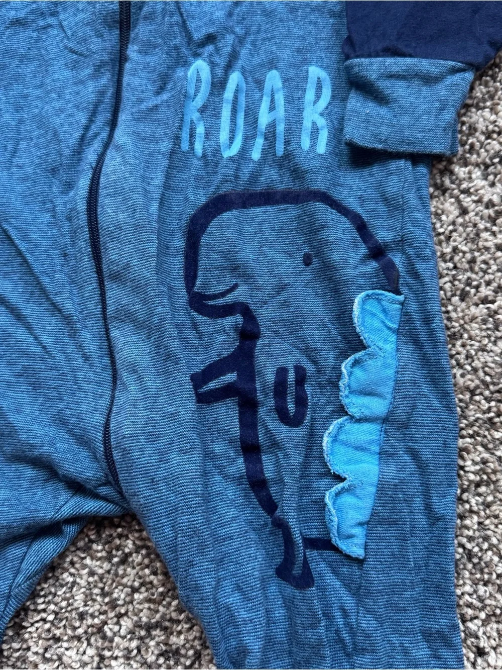 Gerber Navy and Blue Dinosaur 'Roar' Footed Pajamas